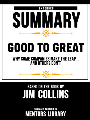 cover image of Extended Summary of Good to Great